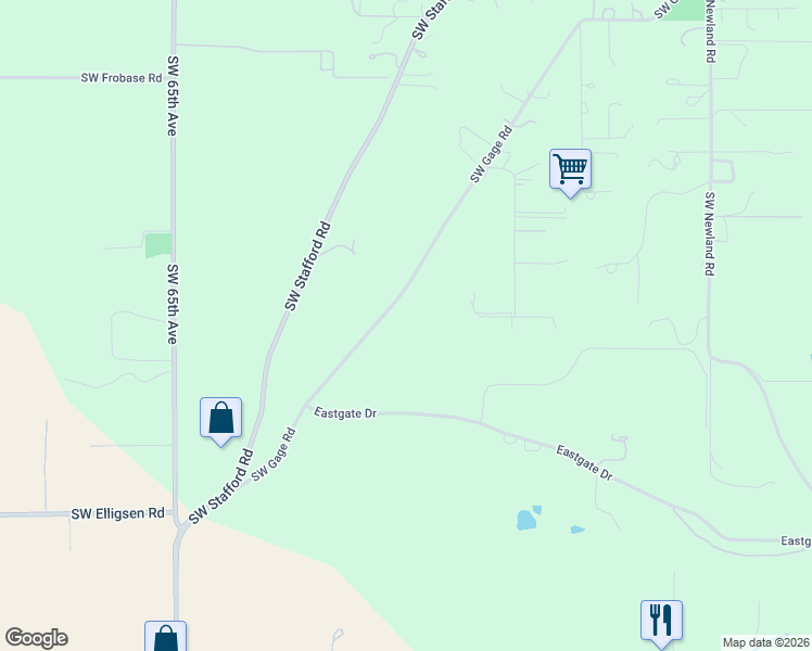 map of restaurants, bars, coffee shops, grocery stores, and more near 24624 Southwest Gage Road in Wilsonville