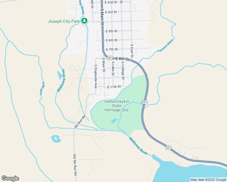 map of restaurants, bars, coffee shops, grocery stores, and more near 1100 South Lake Street in Joseph