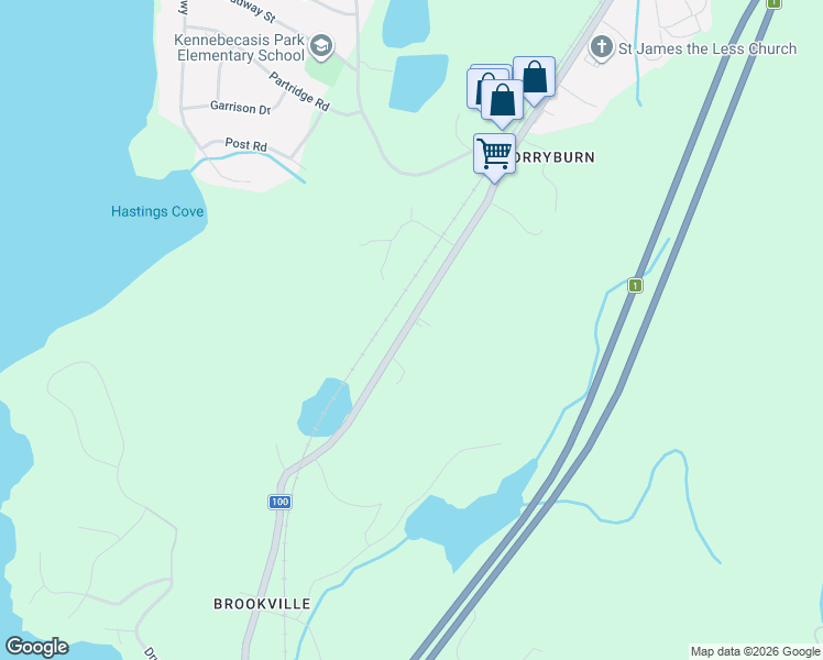 map of restaurants, bars, coffee shops, grocery stores, and more near 1480 Rothesay Road in Saint John