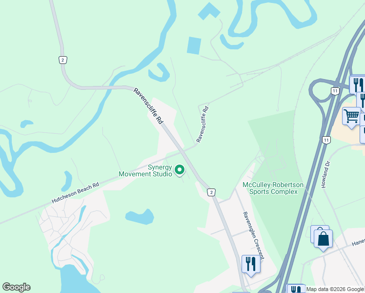 map of restaurants, bars, coffee shops, grocery stores, and more near 555 Ravenscliffe Road in Huntsville