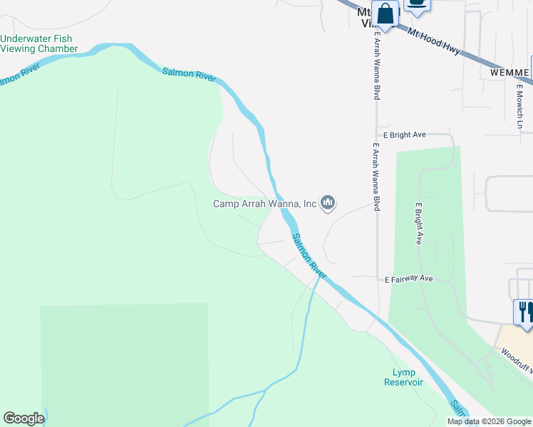 map of restaurants, bars, coffee shops, grocery stores, and more near 24900 East Tillicum Avenue in Clackamas County