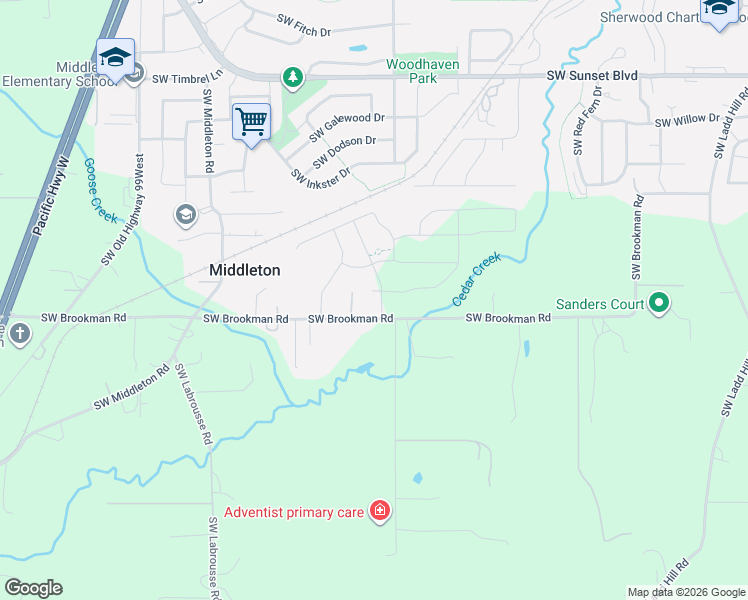 map of restaurants, bars, coffee shops, grocery stores, and more near 24435 SW White Oak Terrace in Sherwood