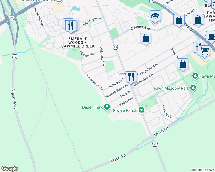 map of restaurants, bars, coffee shops, grocery stores, and more near in Ottawa