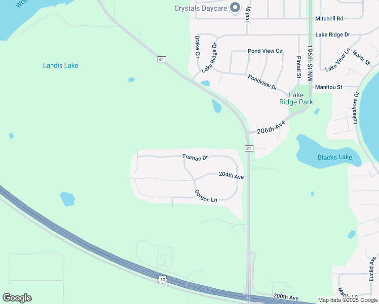 map of restaurants, bars, coffee shops, grocery stores, and more near 19976 Truman Drive in Big Lake