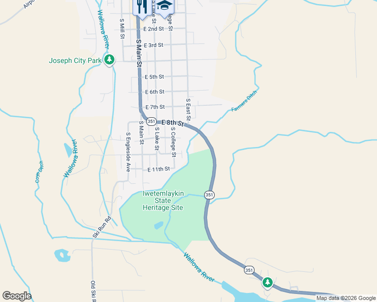 map of restaurants, bars, coffee shops, grocery stores, and more near 301 East 10th Street in Joseph