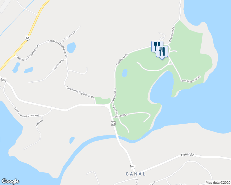 map of restaurants, bars, coffee shops, grocery stores, and more near 1245 Deerhurst Drive in Huntsville