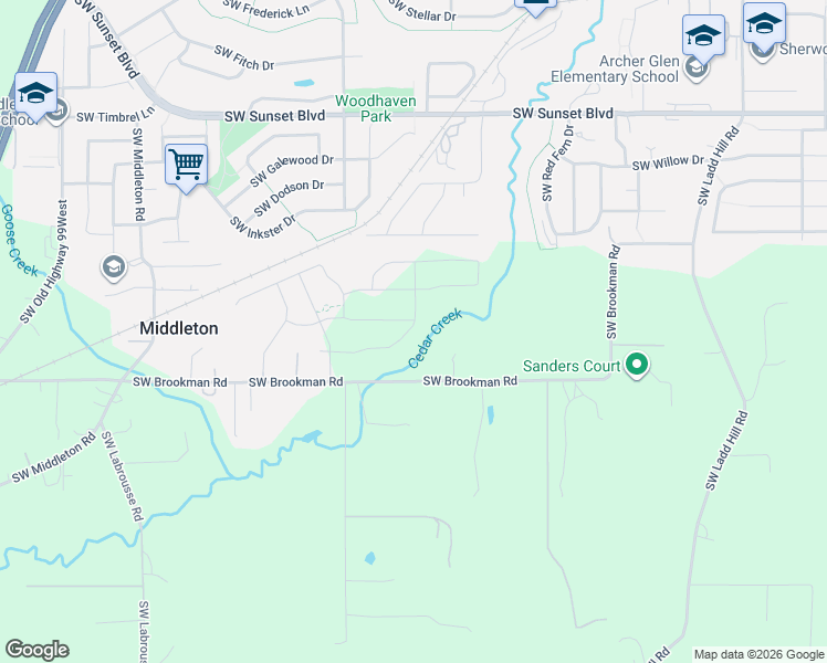 map of restaurants, bars, coffee shops, grocery stores, and more near 17310 Southwest Wapato Island Drive in Sherwood
