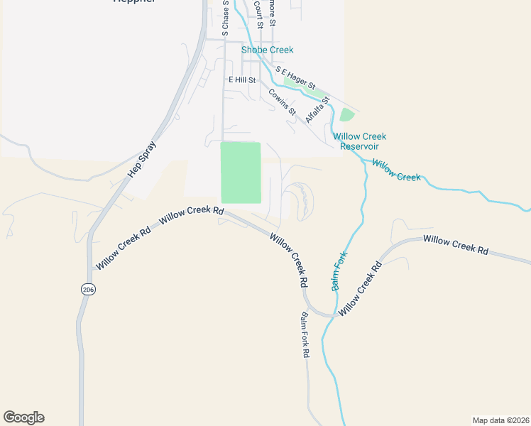 map of restaurants, bars, coffee shops, grocery stores, and more near 875 Lakeview Court in Heppner