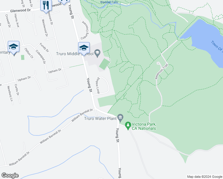 map of restaurants, bars, coffee shops, grocery stores, and more near 28 Empire Loop in Truro