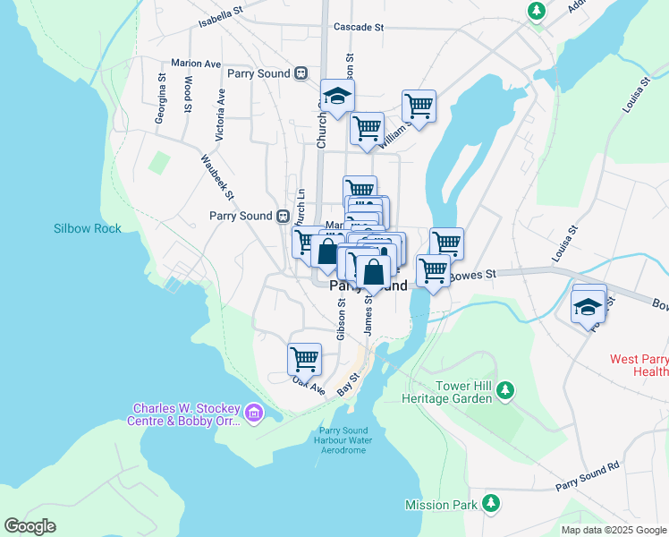 36 Gibson Street Parry Sound On Walk Score Map Of Restaurants Bars Coffee S Grocery Ore Near 36