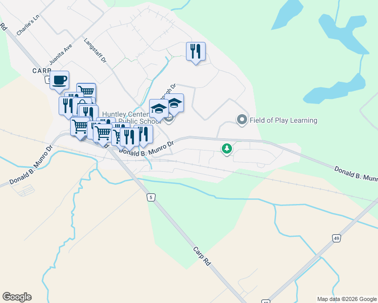 map of restaurants, bars, coffee shops, grocery stores, and more near 139 Salisbury Street in Ottawa