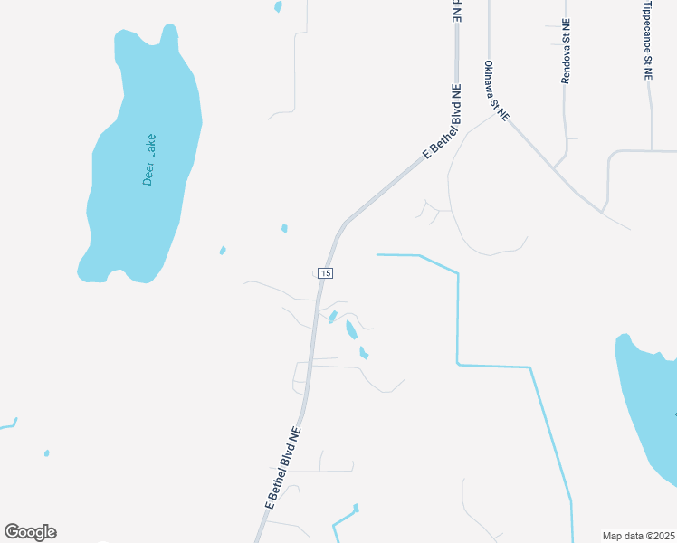 map of restaurants, bars, coffee shops, grocery stores, and more near 20563 East Bethel Boulevard Northeast in East Bethel