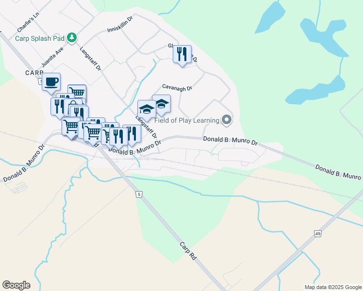 map of restaurants, bars, coffee shops, grocery stores, and more near 150 Salisbury Street in Ottawa