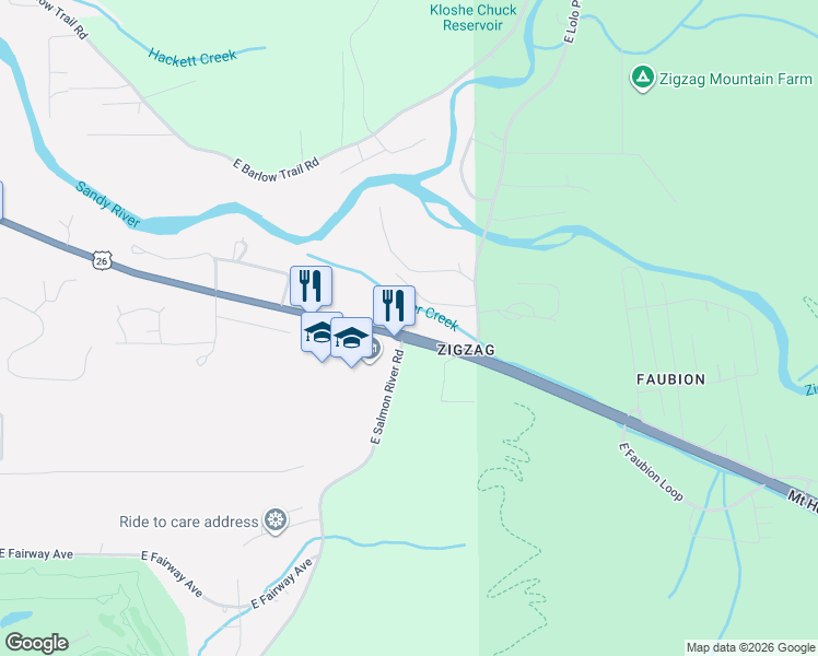 map of restaurants, bars, coffee shops, grocery stores, and more near 69907 U.S. 26 in Rhododendron