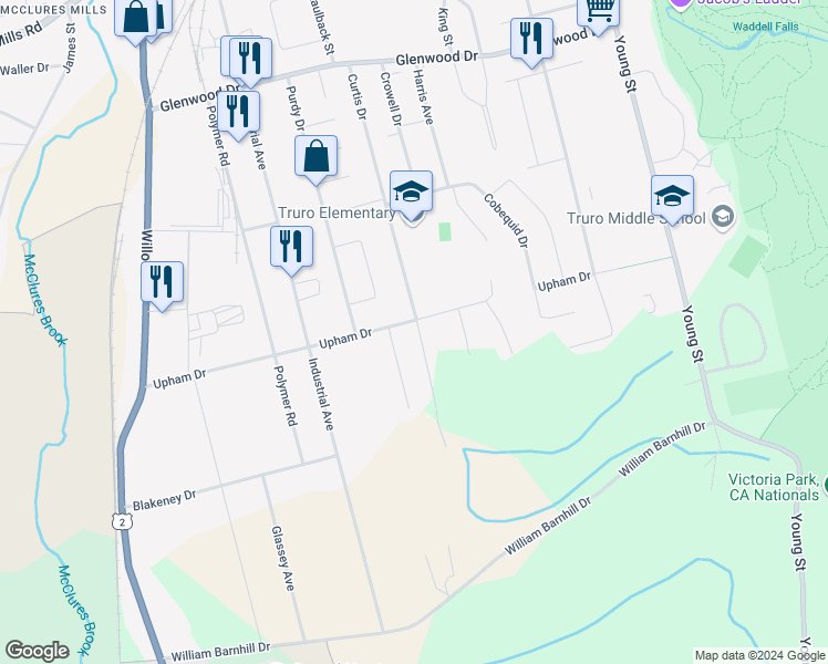 map of restaurants, bars, coffee shops, grocery stores, and more near 204 Curtis Drive in Truro
