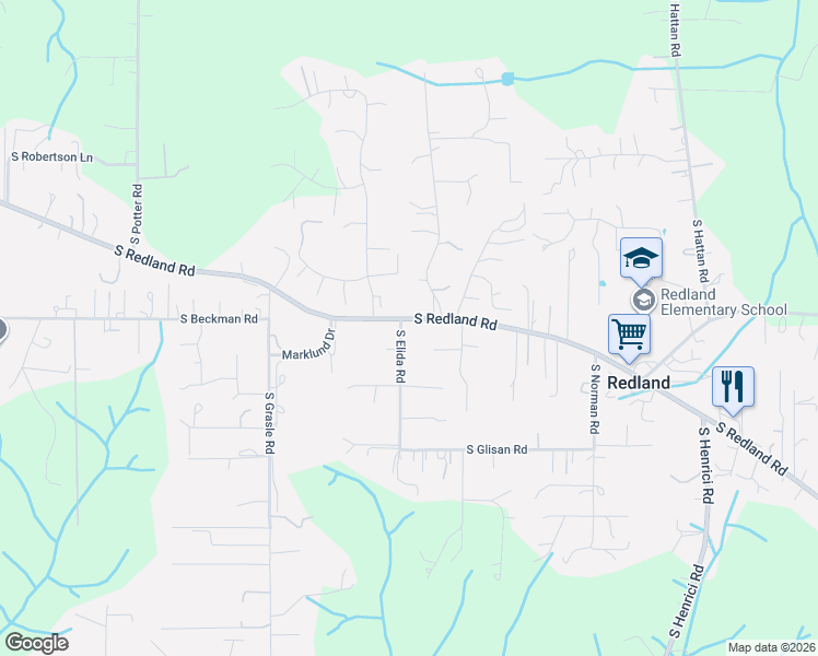 map of restaurants, bars, coffee shops, grocery stores, and more near 17762 South Redland Road in Oregon City