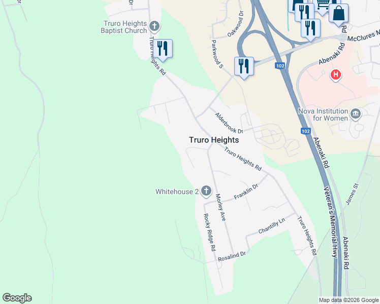 map of restaurants, bars, coffee shops, grocery stores, and more near 25 Annabelle Drive in Truro Heights