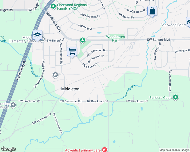 map of restaurants, bars, coffee shops, grocery stores, and more near 17739 SW Lockwood Ct in Sherwood