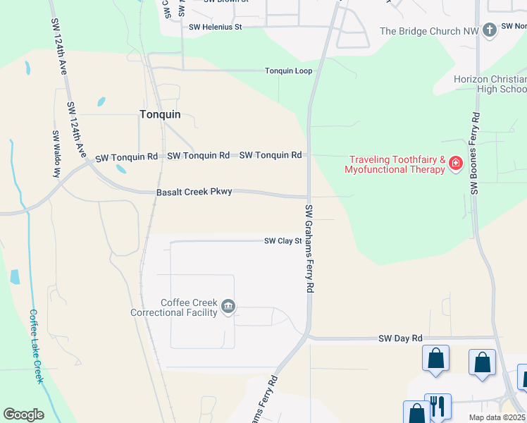 map of restaurants, bars, coffee shops, grocery stores, and more near 10935 Southwest Clay Street in Sherwood