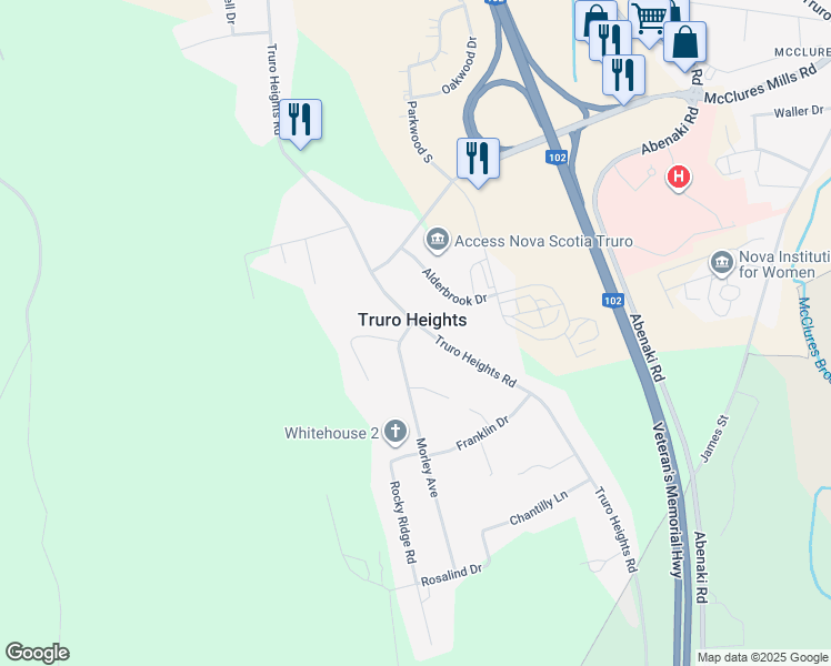 map of restaurants, bars, coffee shops, grocery stores, and more near 518 Truro Heights Road in Truro Heights