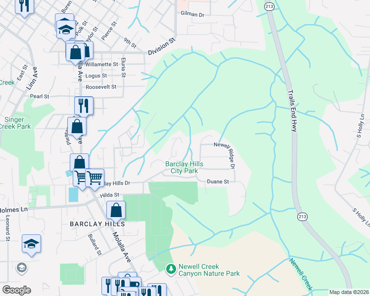 map of restaurants, bars, coffee shops, grocery stores, and more near 17877 Peter Skene Way in Oregon City
