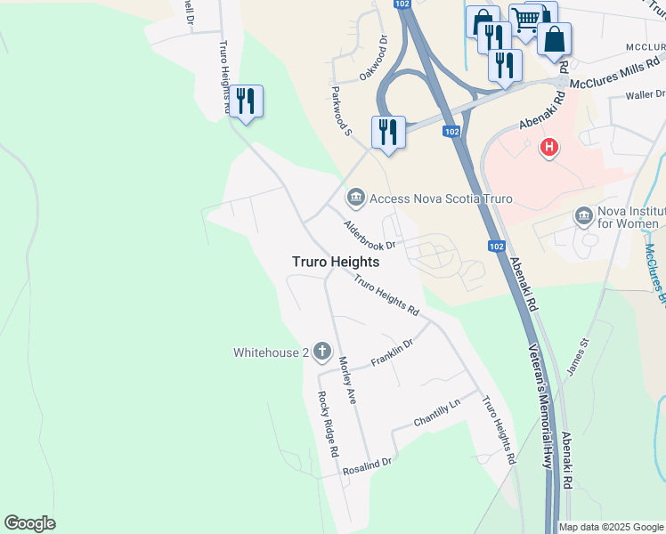 map of restaurants, bars, coffee shops, grocery stores, and more near 518 Truro Heights Road in Truro Heights