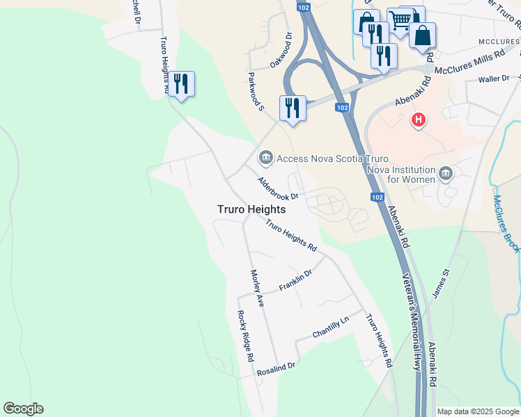 map of restaurants, bars, coffee shops, grocery stores, and more near 517 Truro Heights Road in Truro Heights