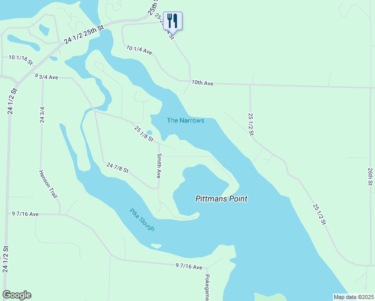 map of restaurants, bars, coffee shops, grocery stores, and more near 2516 9 5/8 Avenue in Chetek