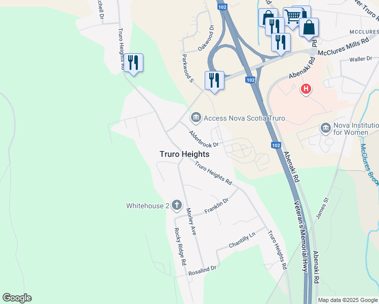 map of restaurants, bars, coffee shops, grocery stores, and more near 517 Truro Heights Road in Truro Heights