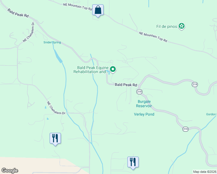 map of restaurants, bars, coffee shops, grocery stores, and more near 18175 Northeast Bald Peak Road in Newberg