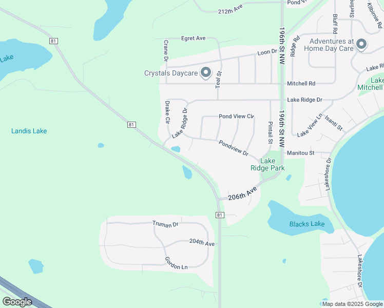 map of restaurants, bars, coffee shops, grocery stores, and more near 4732 Blanding Court in Big Lake