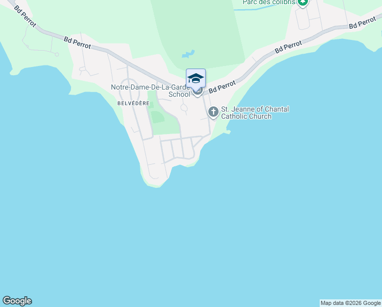 map of restaurants, bars, coffee shops, grocery stores, and more near 19 Rue Auclair in Notre-Dame-de-l'Île-Perrot