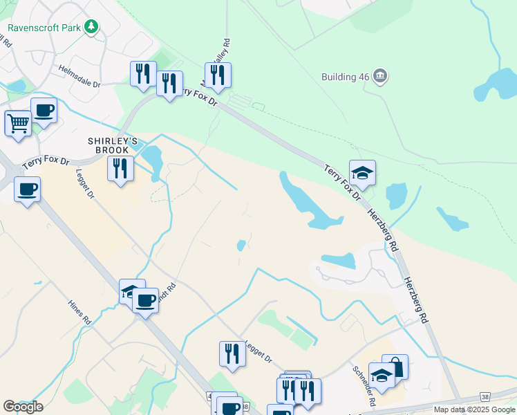 map of restaurants, bars, coffee shops, grocery stores, and more near 2500 Solandt Road in Ottawa