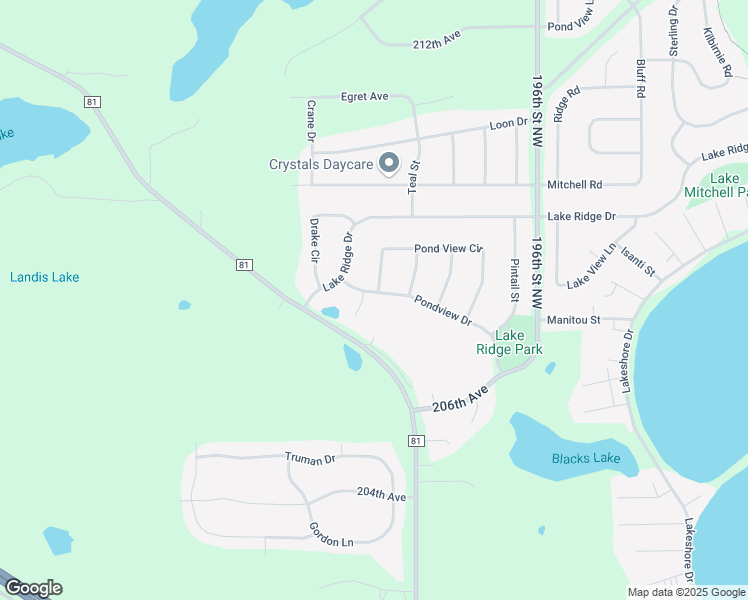 map of restaurants, bars, coffee shops, grocery stores, and more near 4702 Blanding Court in Big Lake