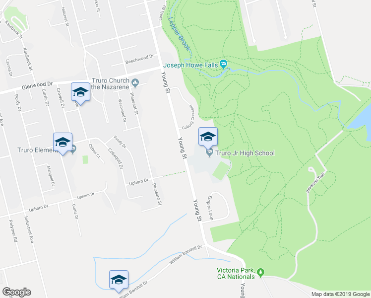 map of restaurants, bars, coffee shops, grocery stores, and more near 427 Young Street in Truro