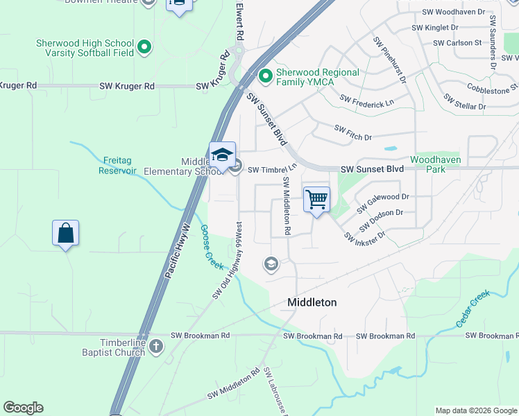 map of restaurants, bars, coffee shops, grocery stores, and more near 23798 Southwest Heron Lakes Drive in Sherwood