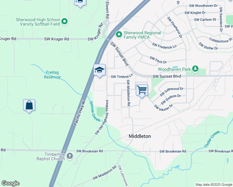 map of restaurants, bars, coffee shops, grocery stores, and more near 23798 Southwest Heron Lakes Drive in Sherwood