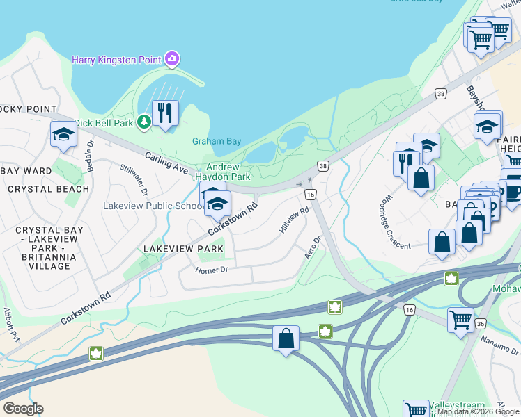 map of restaurants, bars, coffee shops, grocery stores, and more near in Ottawa