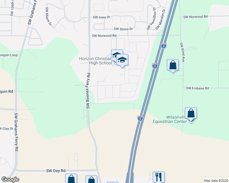 map of restaurants, bars, coffee shops, grocery stores, and more near 23812 Southwest Wenatchee Terrace in Tualatin