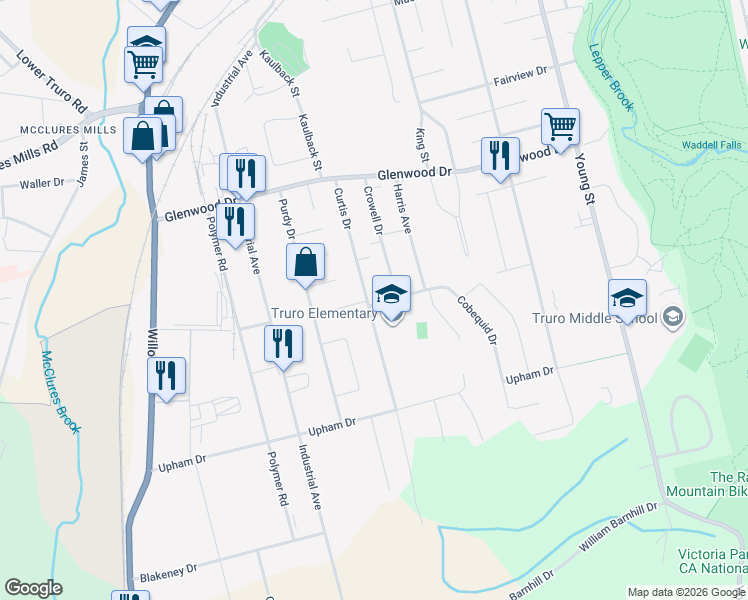 map of restaurants, bars, coffee shops, grocery stores, and more near 125 Curtis Drive in Truro