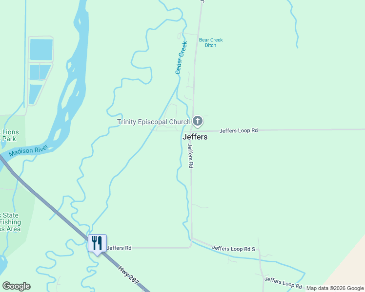 map of restaurants, bars, coffee shops, grocery stores, and more near 133-183 Jeffers Road in Ennis