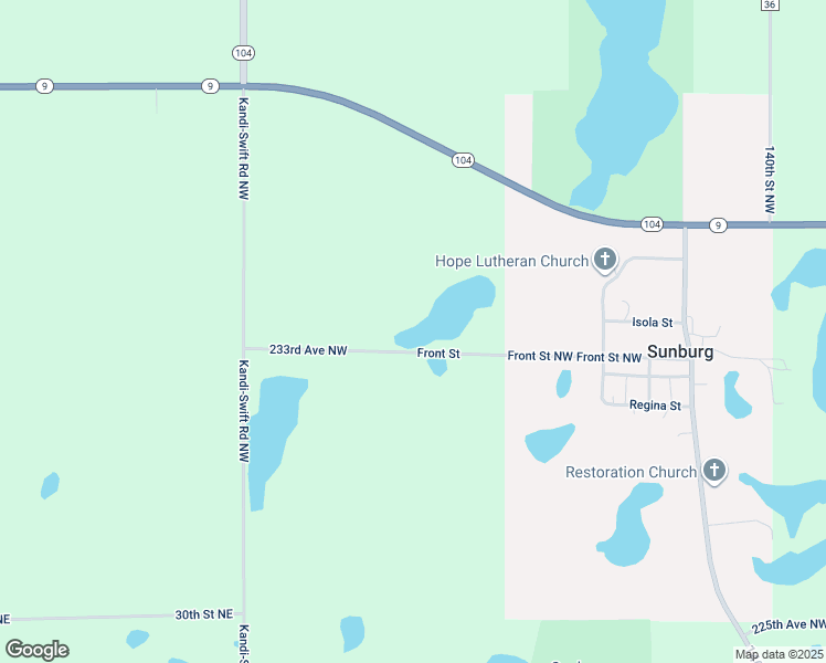 map of restaurants, bars, coffee shops, grocery stores, and more near in Sunburg