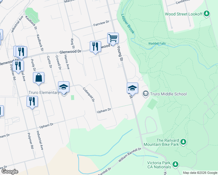 map of restaurants, bars, coffee shops, grocery stores, and more near 421 Pleasant Street in Truro