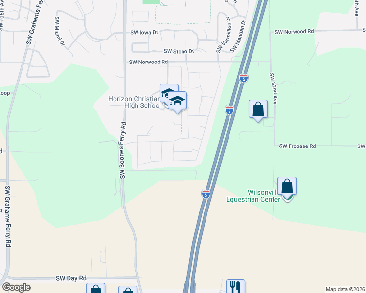 map of restaurants, bars, coffee shops, grocery stores, and more near 8921 Southwest Choke Cherry in Tualatin