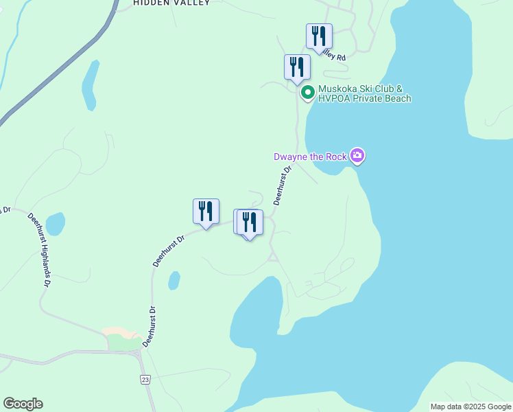 map of restaurants, bars, coffee shops, grocery stores, and more near Tree Tops Lane in Huntsville
