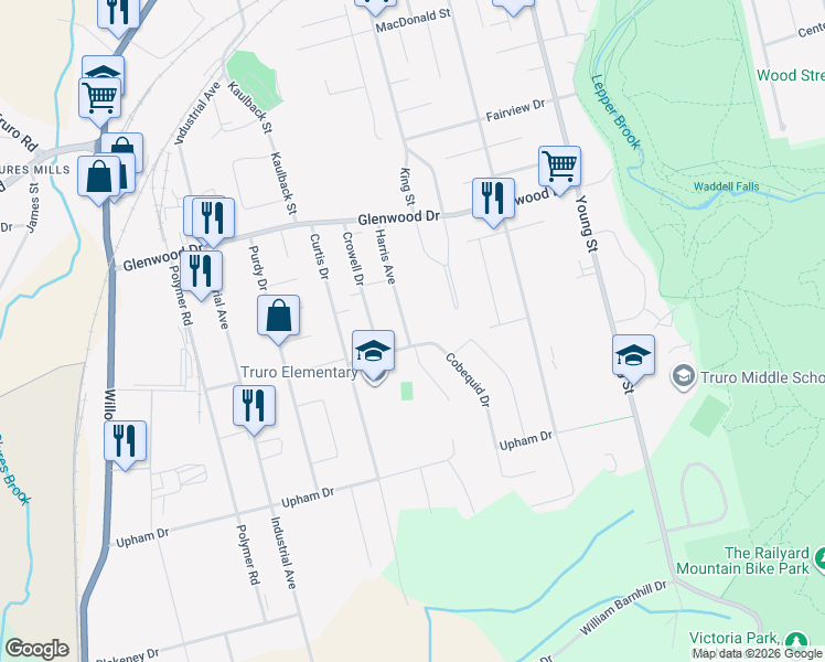 map of restaurants, bars, coffee shops, grocery stores, and more near 77 Harris Avenue in Truro
