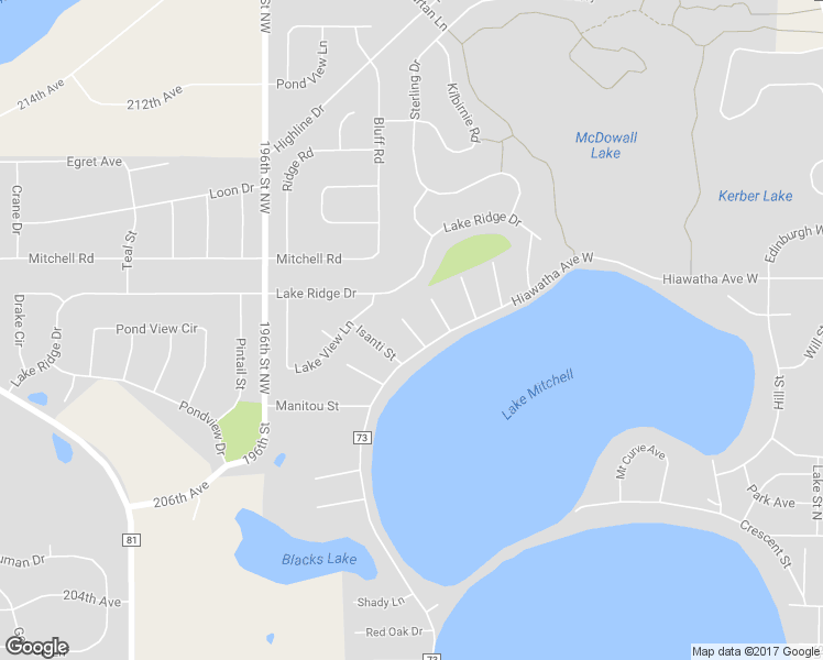 map of restaurants, bars, coffee shops, grocery stores, and more near 1461 Chippewa Street in Big Lake