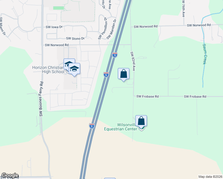 map of restaurants, bars, coffee shops, grocery stores, and more near 23591 Southwest 82nd Avenue in Tualatin