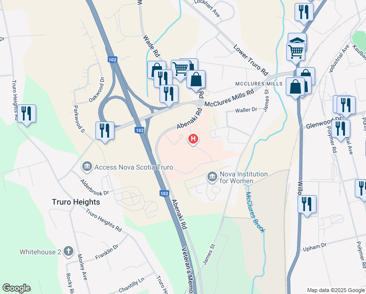 map of restaurants, bars, coffee shops, grocery stores, and more near 600 Abenaki Road in Truro