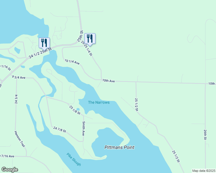 map of restaurants, bars, coffee shops, grocery stores, and more near 2527 10th Avenue in Chetek